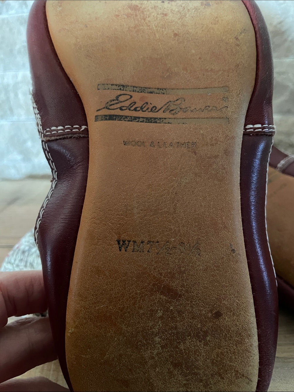 Eddie Bauer Cream Heathered Knit Slipper Socks - Picture 4 of 5